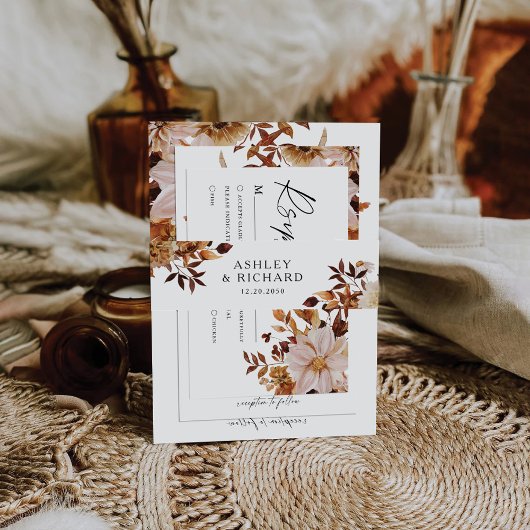 素朴結婚紅葉 招待状ベリーバンド