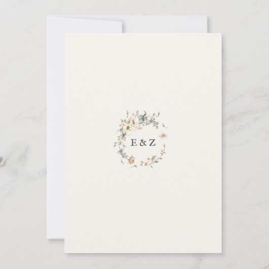 素朴結婚緑 招待状 (裏面)