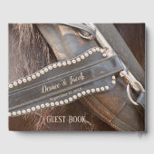 素朴結婚茶色の田舎西馬 ゲストブック (裏面)