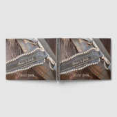 素朴結婚茶色の田舎西馬 ゲストブック (全面)