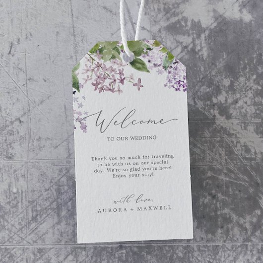 素朴結婚薄紫 ギフトタグ