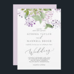 素朴結婚薄紫 招待状<br><div class="desc">この素朴な薄紫結婚式招待状カードは春や夏に最適結婚である。ロマンチックでエレガントフローラデザインは水彩紫色の薄紫の野花とボホの田舎の庭を感じ備える。</div>
