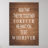 素朴結婚 |木目記号 |どこにでも座る ポスター (正面)