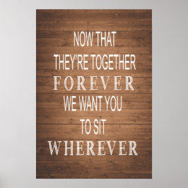 素朴結婚 |木目記号 |どこにでも座る ポスター