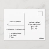 素朴結婚 | Kraft Monogram Food Choice RSVP ポストカード (裏面)