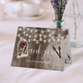素朴結婚Fairytale's Barn Wood Thank You サンキューカード