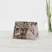 素朴結婚Fairytale's Barn Wood Thank You サンキューカード (正面)