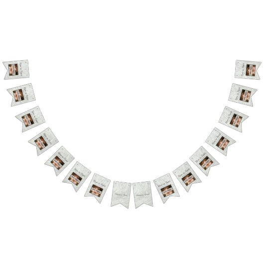 素朴結婚Grey Wood写真の追加 バンティングフラッグ (全)