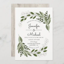 素朴結婚Sprigs - Wedding Invite