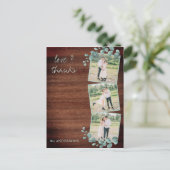 素朴結婚Thanks Greenery Photo Collage ポストカード (スタンド正面)