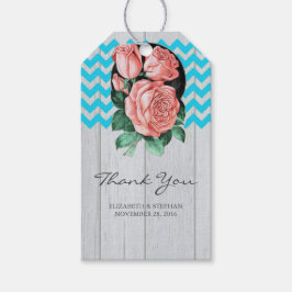 素朴結婚Thanks You -ターコイズとサンゴ ギフトタグ