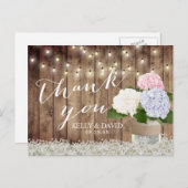 素朴結婚Thanks You Hydrangea & Baby's Breath ポストカード (正面/裏面)