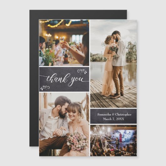 素朴結婚Thanks you Photo Collage Vertical (正面/裏面)