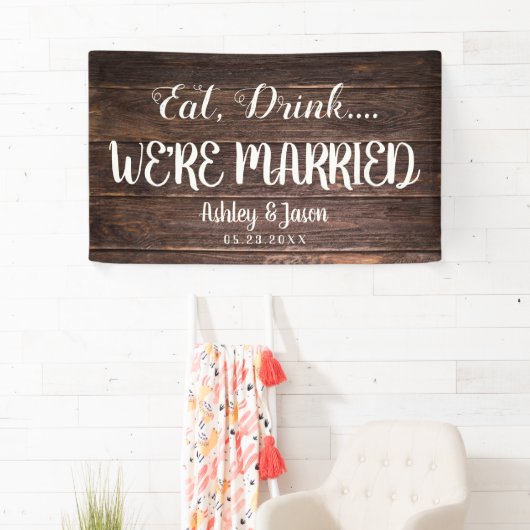 素朴結婚WE'結婚した S Country Barn Wood 横断幕 (インサイチュ)