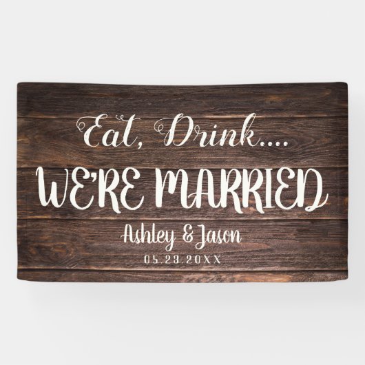 素朴結婚WE'結婚した S Country Barn Wood 横断幕 (横)