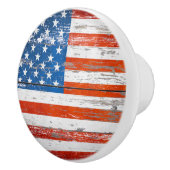 素朴統一された州アメリカ愛国米国国旗 セラミックノブ (右)