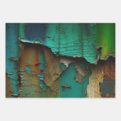 素朴絵を描カラフル皮剥 ラッピングペーパーシート (正面3)