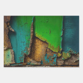 素朴絵を描カラフル皮剥 ラッピングペーパーシート (正面)