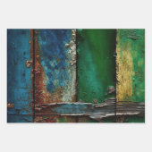 素朴絵を描カラフル皮剥 ラッピングペーパーシート (正面3)