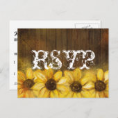 素朴絵を描木にひまわり | RSVP インビテーションポストカード (正面/裏面)