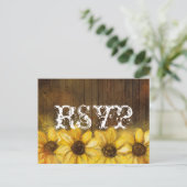 素朴絵を描木にひまわり | RSVP インビテーションポストカード (スタンド正面)