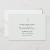 素朴緑のシンプル聖堂キリスト教会 サンキューカード (裏面)