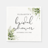 素朴緑のスクリプエレガントトブライダルシャワー スタンダードカクテルナプキン (正面)