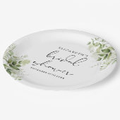 素朴緑のスクリプエレガントトブライダルシャワー ペーパープレート (アングル)