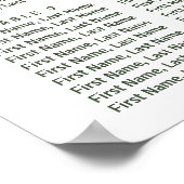 素朴緑のフローラ結婚の座席表 ポスター (角)