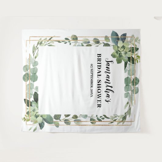 素朴緑の葉の多肉性フローラ金ゴールド タペストリー (正面(横))