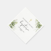 素朴緑の葉人のエレガント洗礼 スタンダードカクテルナプキン (角)