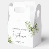 素朴緑の葉人のエレガント洗礼 フェイバーボックス (オープン)