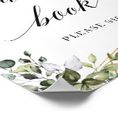 素朴緑の葉葉の看板 ポスター (角)