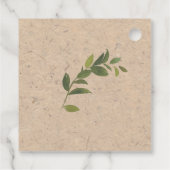 素朴緑フローラ結婚式の引き出物ラベル フェイバータグ (裏面)