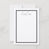 素朴縁どシンプル黒水玉模様モノグラム サンキューカード (正面)