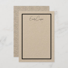 素朴縁どシンプル黒水玉模様モノグラム サンキューカード