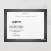 素朴縁ど結婚のサンキューカード- Chalkboard ポストカード (裏面)