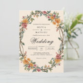 素朴縁ど結婚型 招待状 (スタンド正面)