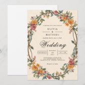 素朴縁ど結婚型 招待状 (正面/裏面)