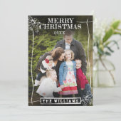 素朴縁どChristmas Family Name写真 シーズンカード (スタンド正面)