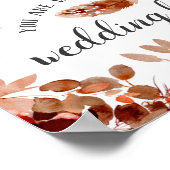 素朴美しいフル縁ど結婚式の引き出物テーブル記号 ポスター (角)