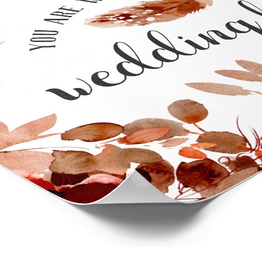 素朴美しいフル縁ど結婚式の引き出物テーブル記号 ポスター (角)