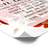 素朴美しいフローラフレーム開きバー表の記号 ポスター (角)