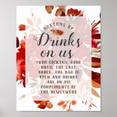 素朴美しいフローラフレーム開きバー表の記号 ポスター (正面)