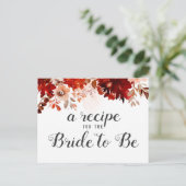 素朴美しいフローラブライダルシャワーレシピカード ポストカード (スタンド正面)