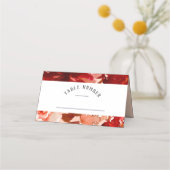 素朴美しいフローラ枠付き座席表番号 プレイスカード (正面)