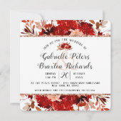 素朴美しいフローラ枠結婚式招待状 招待状 (正面)