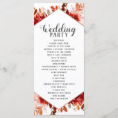 素朴美しいフローラ水結婚色の式 プログラム (裏面)