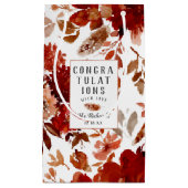 素朴美しいフローラ秋の結婚式おめでとう スモールペーパーバッグ (正面)