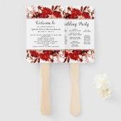 素朴美しいフローラ秋の結婚式式プログラム ハンドファン (正面&裏面)